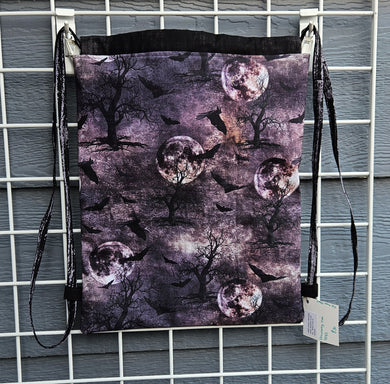 Cotton Drawstring Tote - Full Moon Trees