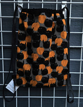 Load image into Gallery viewer, Cotton Drawstring Tote - Cats &amp; Pumpkins