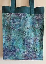 Load image into Gallery viewer, Large Market Tote with Pocket - Turquoise Batik