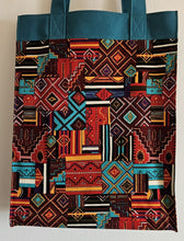 Load image into Gallery viewer, Large Market Tote with Pocket - Red Southwest