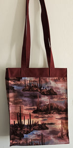 Large Market Tote with Pocket - Saguaro Sunset