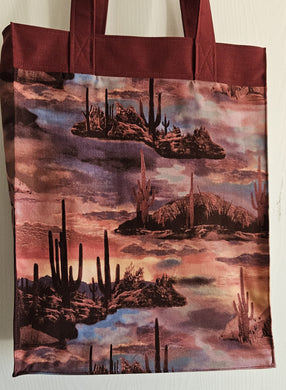 Large Market Tote with Pocket - Saguaro Sunset