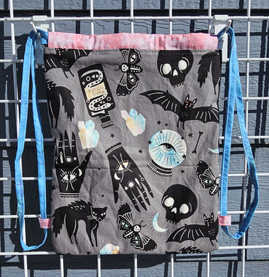 Cotton Drawstring Tote - Crystalline Spooky