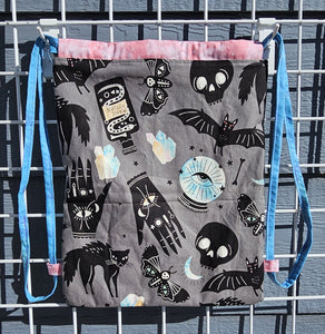 Cotton Drawstring Tote - Crystalline Spooky