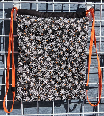 Cotton Drawstring Tote - Webs with Eyes