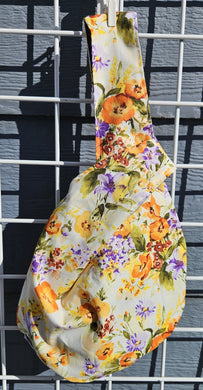 Large Knot Tote - Orange & Green Floral
