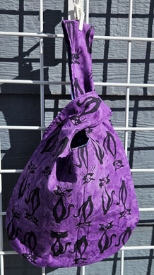 Large Knot Tote - Purple Cats