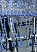Load image into Gallery viewer, Handwoven Scarf - Blue Squares (Wool and Acrylic)