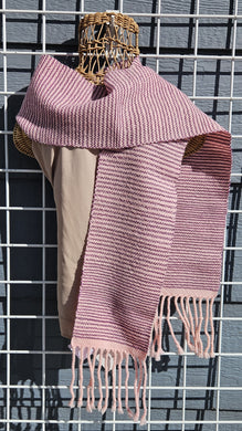 Handwoven Scarf - Peruvian Wool Purple/Pink Stripe