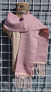 Handwoven Scarf - Peruvian Wool Purple/Pink Stripe