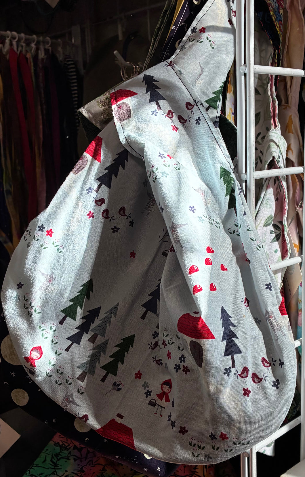 Cotton Drawstring Tote - Little Red