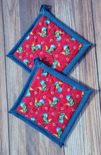 Load image into Gallery viewer, Pot Holders - Chickens in Red