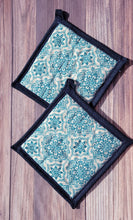Load image into Gallery viewer, Pot Holders - Blue Snowflake/Medallion