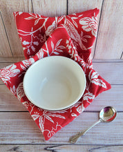 Load image into Gallery viewer, Bowl Cozies - Red and White Floral