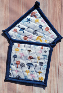 Pot Holders - Whimsical Mushrooms