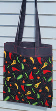 Load image into Gallery viewer, Large Market Tote with Pocket - Chili Peppers