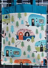 Load image into Gallery viewer, Large Market Tote With Pocket - Vintage Campers