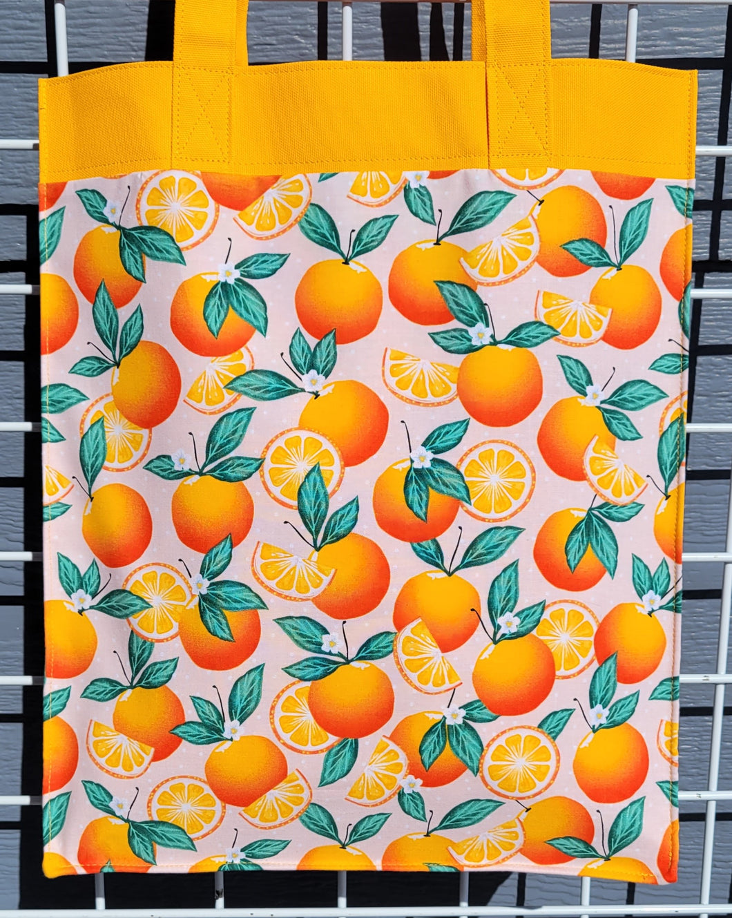 Large Market Tote with Pocket - Oranges