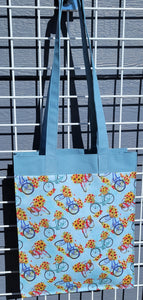 Large Market Tote with Pocket - Bicycles