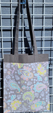 Load image into Gallery viewer, Large Market Tote with Pocket - Pastel Paisley