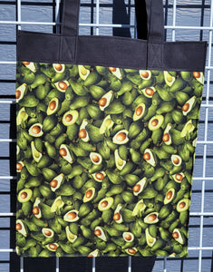 Large Market Tote with Pocket - Avocados