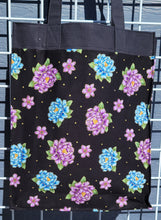Load image into Gallery viewer, Large Market Tote with Pocket - Blue/Pink/Gold Floral