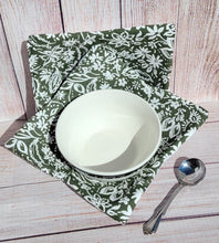Load image into Gallery viewer, Bowl Cozies - Green and White Floral