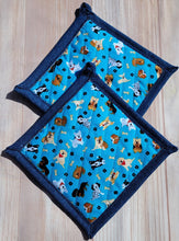 Load image into Gallery viewer, Pot Holders - Dogs on Blue