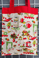 Load image into Gallery viewer, Large Market Tote with Pocket - Vintage Kitchen