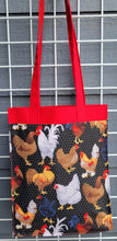 Load image into Gallery viewer, Large Market Tote with Pocket - Chickenwire Chickens