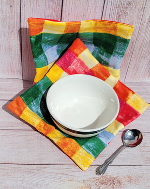 Bowl Cozies - Rainbow Check