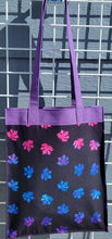 Load image into Gallery viewer, Large Market Tote with Pocket - Purple/Pink Autumn Leaves