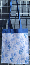 Load image into Gallery viewer, Large Market Tote with Pocket - Blueprint Hens