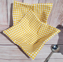 Load image into Gallery viewer, Bowl Cozies - Yellow Gingham