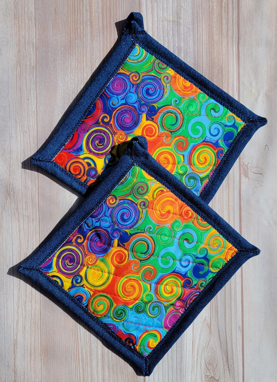 Pot Holders - Rainbow Swirl