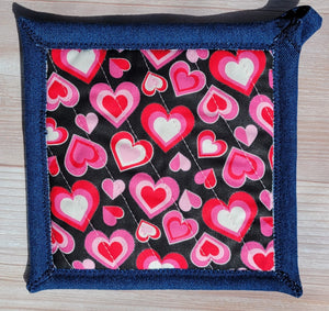 Pot Holders - Pink Hearts