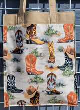 Load image into Gallery viewer, Large Market Tote with Pocket - Boots in the Desert