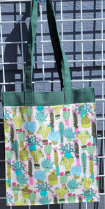 Large Market Tote with Pocket - Cactus/Succulents