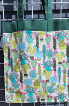 Load image into Gallery viewer, Large Market Tote with Pocket - Cactus/Succulents