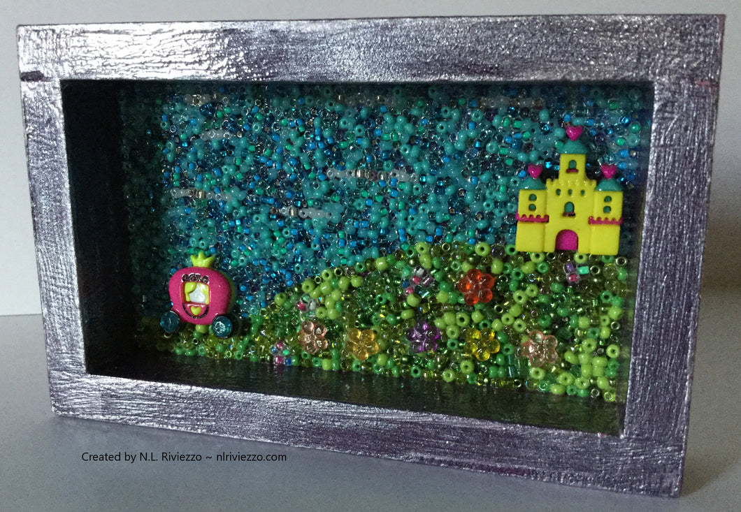 Mixed Media Art - Yellow Castle & Carriage