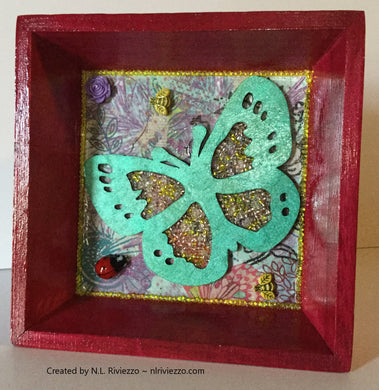 Mixed Media Art - Green Butterfly